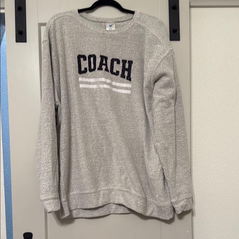 Varsity Spirt Coach Gray Sweatshirt